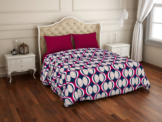 Abstract Pink Polyester Double Quilt / AC Comforter - Value Quilt / AC Comforter By Welspun