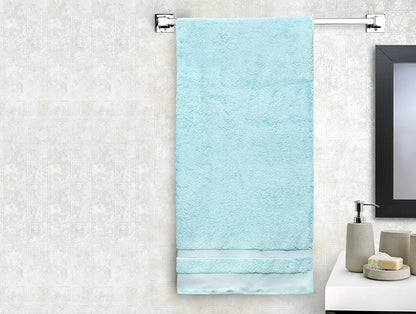 Aqua Green - Light Green 100% Cotton Bath Towel - Hygro By Spaces