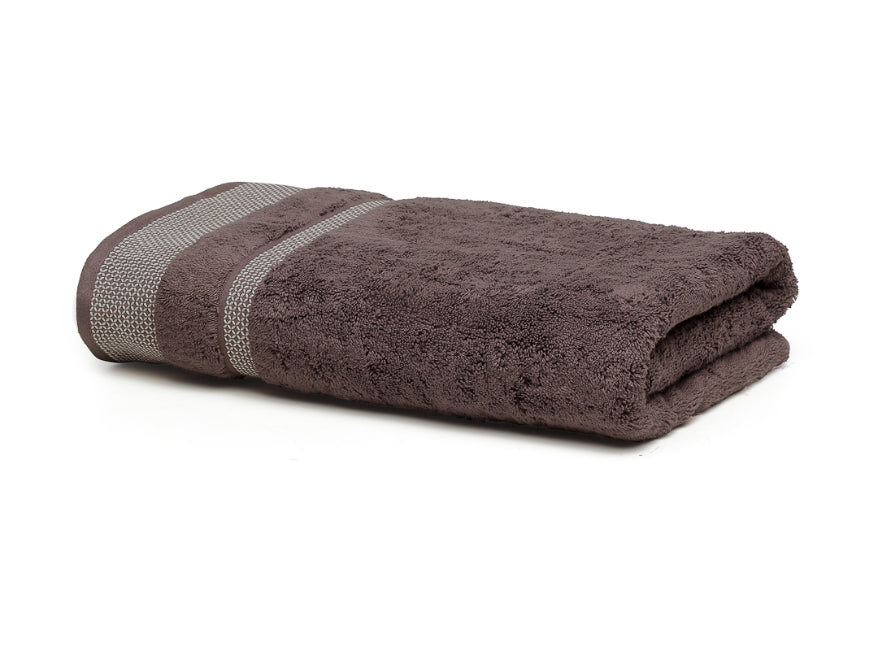 Chocolate - Dark Brown 100% Cotton Bath Towel - Hygro By Spaces