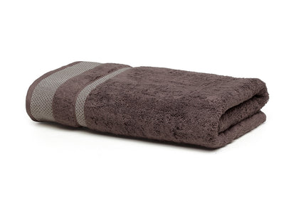 Chocolate - Dark Brown 100% Cotton Bath Towel - Hygro By Spaces