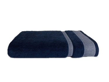 Midnight Blue - Dark Blue 100% Cotton Bath Towel - Hygro By Spaces
