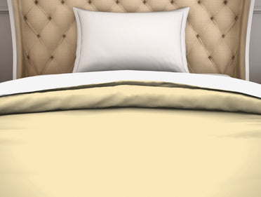 Solid Cream/White - Light Yellow 100% Cotton Shell Single Quilt / AC Comforter - Hygro By Spaces