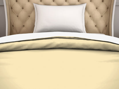 Solid Cream/White - Light Yellow 100% Cotton Shell Single Quilt / AC Comforter - Hygro By Spaces