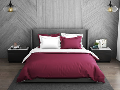 Solid Sangaria - Dark Violet 100% Cotton Double Duvet Cover - Hygro By Spaces