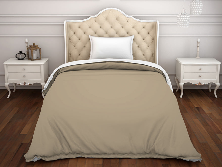 Solid Taupe - Brown 100% Cotton Single Duvet Cover - Hygro By Spaces