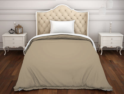 Solid Taupe - Brown 100% Cotton Single Duvet Cover - Hygro By Spaces