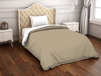 Solid Taupe - Brown 100% Cotton Single Duvet Cover - Hygro By Spaces