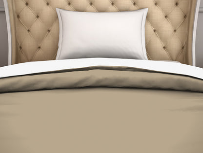Solid Taupe - Brown 100% Cotton Single Duvet Cover - Hygro By Spaces