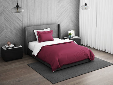 Solid Sangaria - Dark Violet 100% Cotton Single Duvet Cover - Hygro By Spaces
