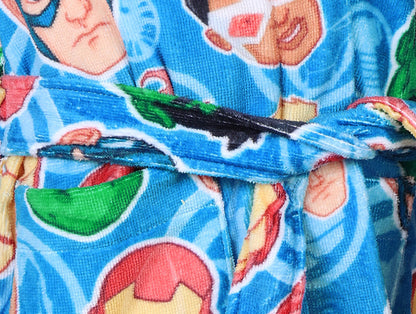 Marvel Avengers Easy Care Blue 100% Cotton Small Bath Robe - By Spaces