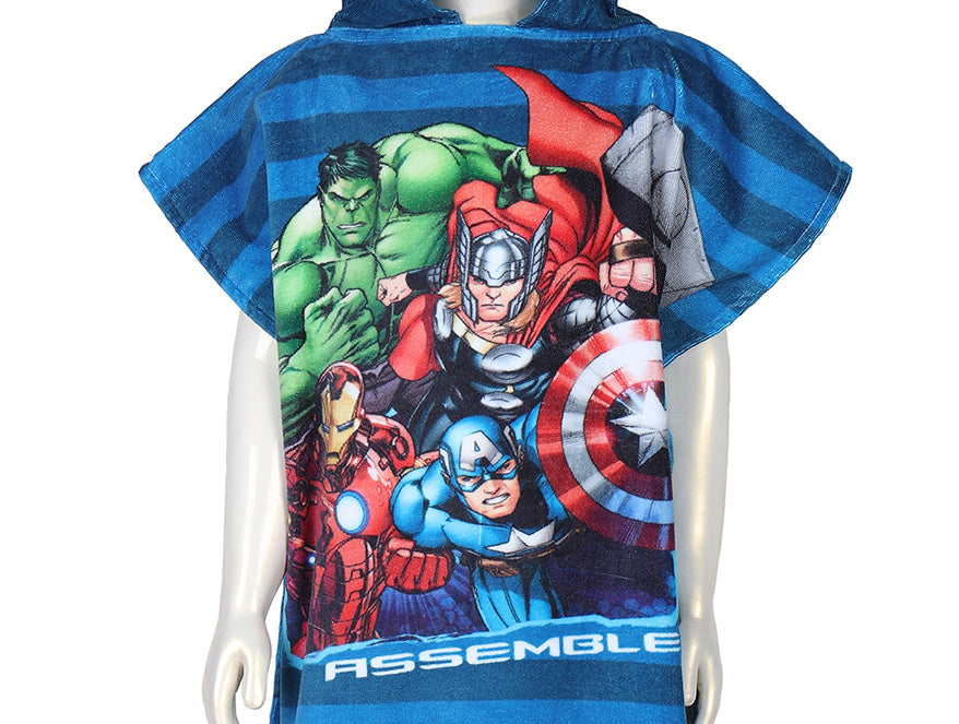 Marvel Avengers Easy Care Navy Blue 100% Cotton Poncho - By Spaces