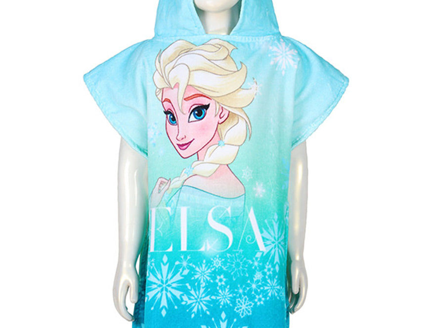 Disney Frozen Easy Care Teal 100% Cotton Poncho- By Spaces