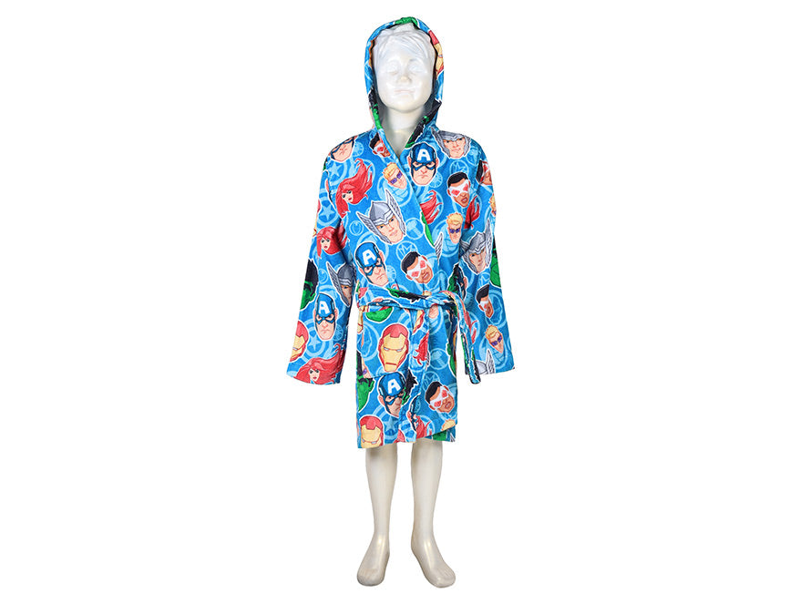 Marvel Avengers Easy Care Blue 100% Cotton Small Bath Robe - By Spaces
