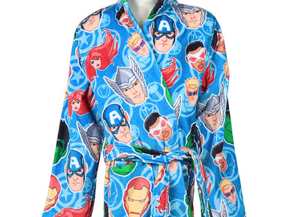 Marvel Avengers Easy Care Blue 100% Cotton Small Bath Robe - By Spaces