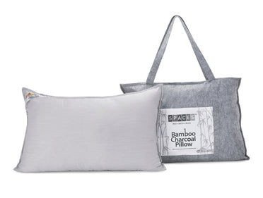 Solid White Cotton Rich Pillow - Bamboo Charcoal By Spaces