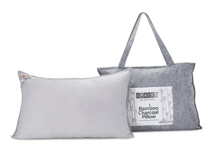 Solid White Cotton Rich Pillow - Bamboo Charcoal By Spaces