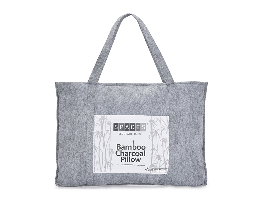 Solid White Cotton Rich Pillow - Bamboo Charcoal By Spaces