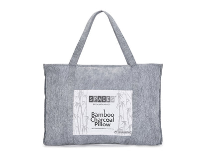 Solid White Cotton Rich Pillow - Bamboo Charcoal By Spaces