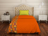 Floral Orange Microfiber Shell Single Quilt / AC Comforter - Welspun Value Quilt By Welspun