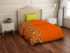 Floral Orange Microfiber Shell Single Quilt / AC Comforter - Welspun Value Quilt By Welspun