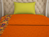 Floral Orange Microfiber Shell Single Quilt / AC Comforter - Welspun Value Quilt By Welspun