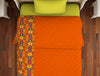 Floral Orange Microfiber Shell Single Quilt / AC Comforter - Welspun Value Quilt By Welspun