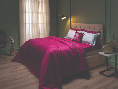 Solid Sangaria - Dark Violet 100% Cotton Bed In A Bag - Toujours By Spaces