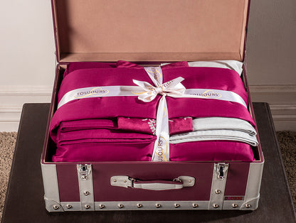 Solid Sangaria - Dark Violet 100% Cotton Bed In A Bag - Toujours By Spaces