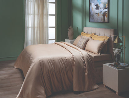 Solid Champagne Gold - Gold 100% Cotton Bed In A Bag - Toujours By Spaces