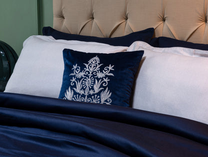 Solid Midnight Blue - Dark Blue 100% Cotton Bed In A Bag - Toujours By Spaces