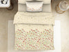 Floral Beige 100% Cotton Single Bedsheet - Bonica By Spaces