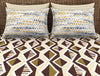 Geometric Brown 100% Cotton Queen Fitted Sheet - Geostance By Spaces