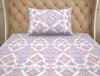 Ornate Blue/Orange 100% Cotton Single Bedsheet - 2-In-1 By Welspun