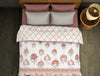 Ornate Cameo Rose - Blush 100% Cotton Shell Double Quilt / AC Comforter - Lavana By Spaces