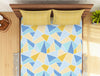 Geometric Lemon - Yellow 100% Cotton Double Bedsheet - Atrium By Spaces