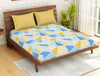 Geometric Lemon - Yellow 100% Cotton Double Bedsheet - Atrium By Spaces