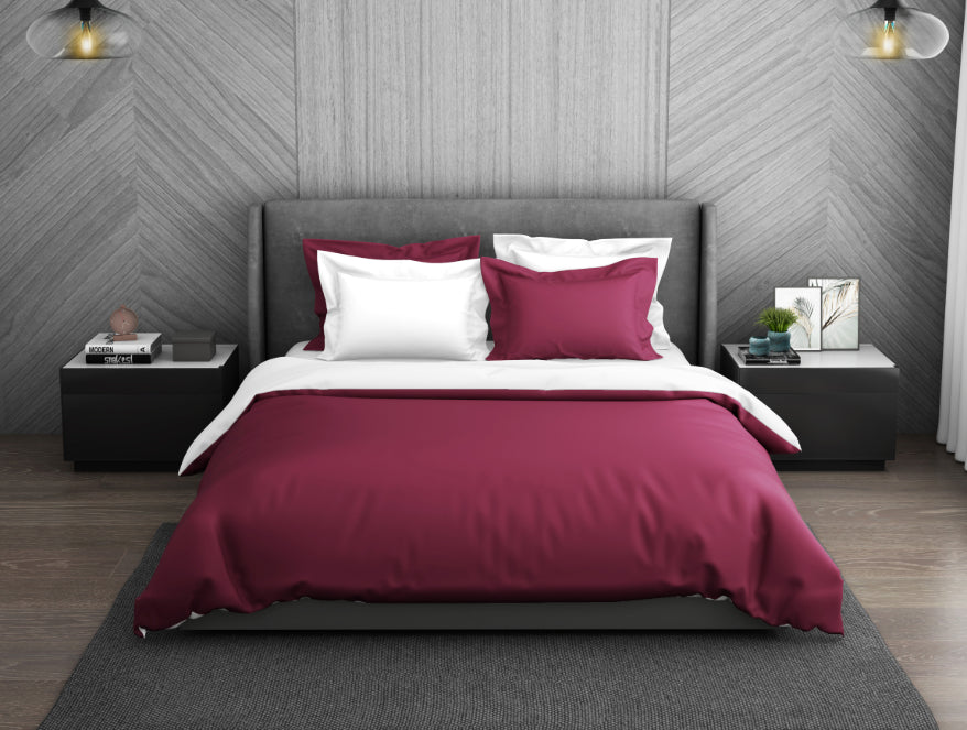 Solid Sangaria - Dark Violet 100% Cotton Double Duvet Cover - Hygro By Spaces