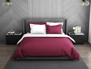 Solid Sangaria - Dark Violet 100% Cotton Double Duvet Cover - Hygro By Spaces