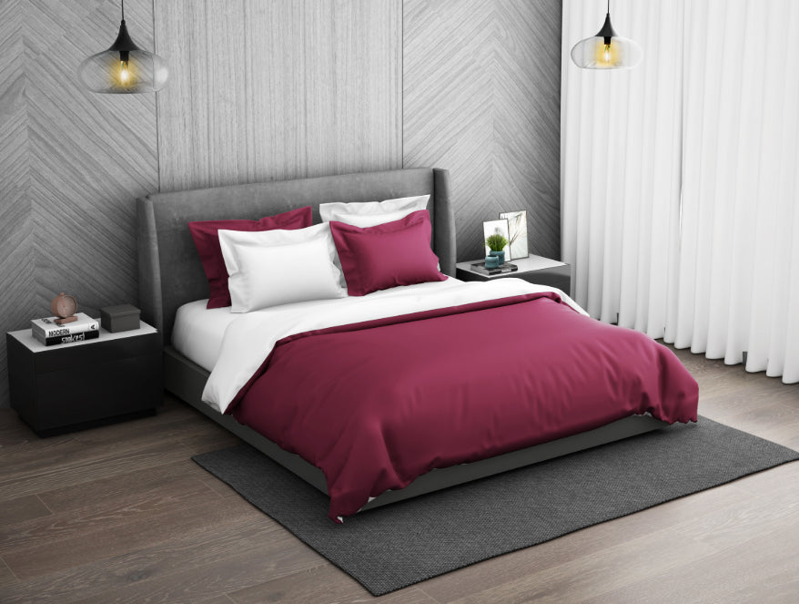 Solid Sangaria - Dark Violet 100% Cotton Double Duvet Cover - Hygro By Spaces