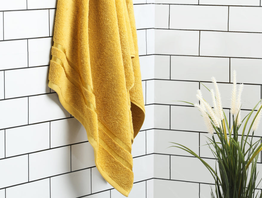 Mustard discount bathroom towels