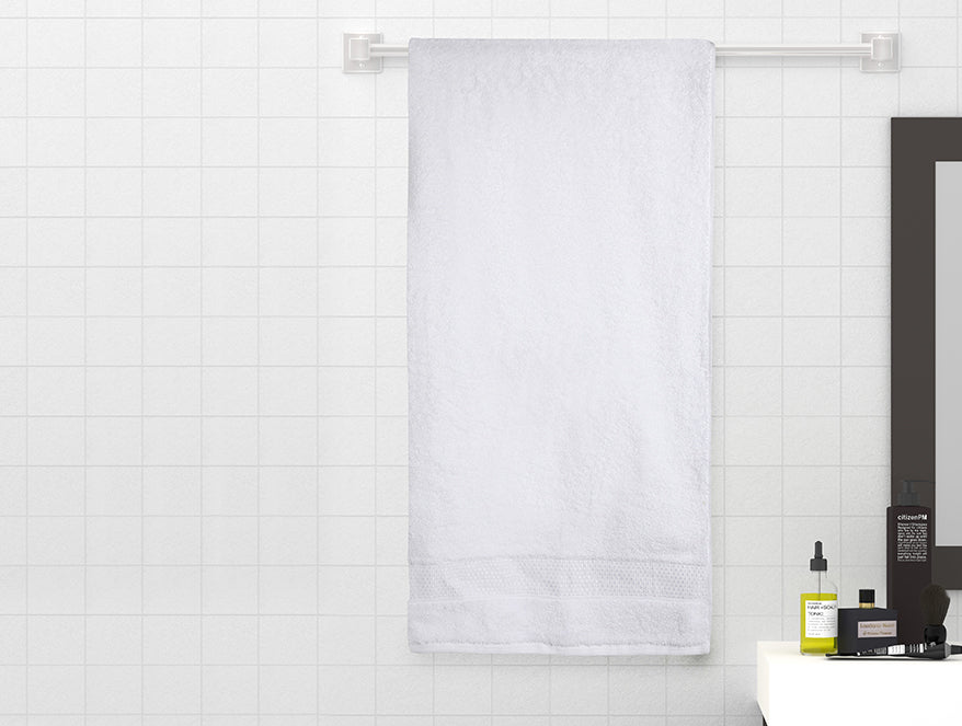 White 100% Cotton Bath Towel - Atrium Plus By Spaces