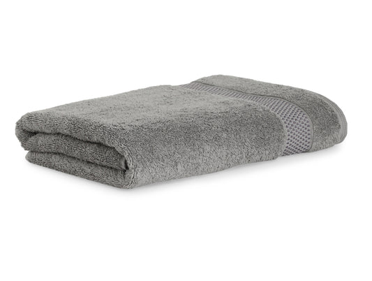 Gunmetal Grey - Dark Grey 100% Cotton Bath Towel - Atrium Plus By Spaces