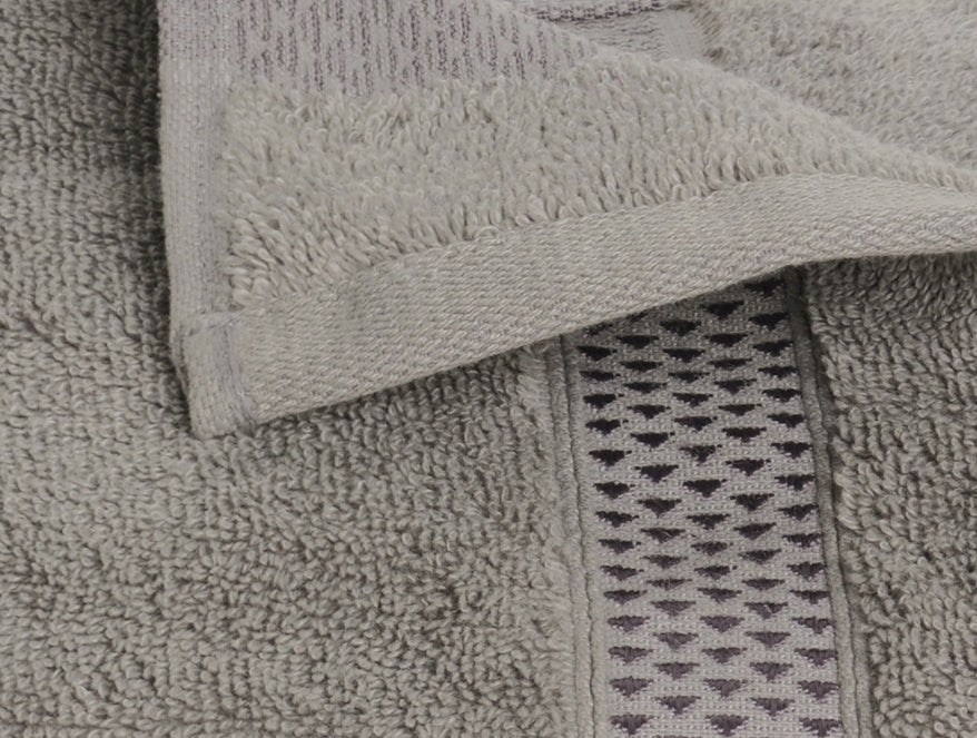 White/Gunmetal 4 Piece 100% Cotton Hand Towel Set - Atrium Plus By Spaces