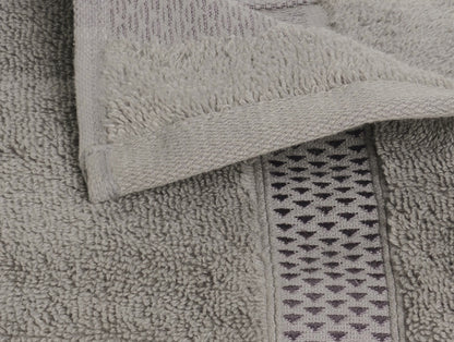 White/Gunmetal 4 Piece 100% Cotton Hand Towel Set - Atrium Plus By Spaces