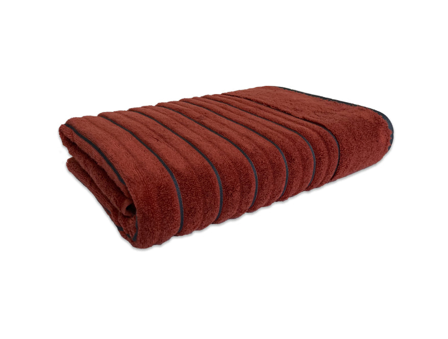 Burnt Orange/As - Dark Orange 100% Cotton Bath Towel - Exotica By Spaces