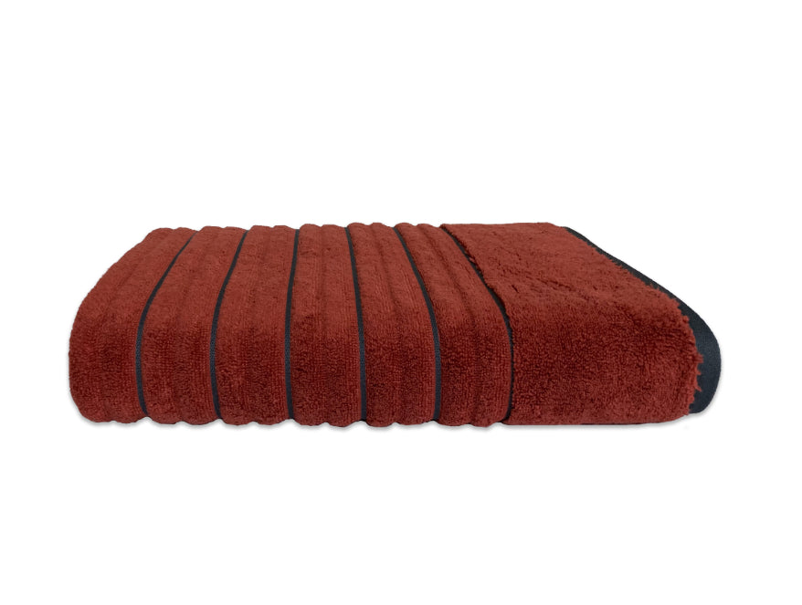 Burnt Orange/As - Dark Orange 100% Cotton Bath Towel - Exotica By Spaces