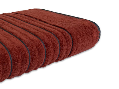 Burnt Orange/As - Dark Orange 100% Cotton Bath Towel - Exotica By Spaces