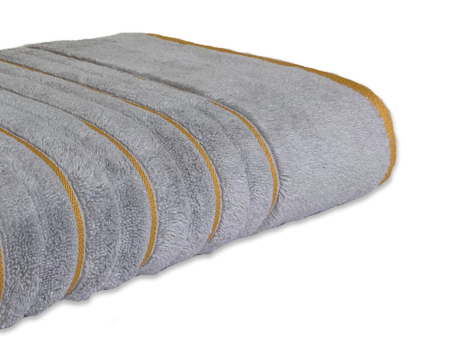 Silver/Fire - Silver 100% Cotton Bath Towel - Exotica By Spaces