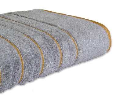 Silver/Fire - Silver 100% Cotton Bath Towel - Exotica By Spaces