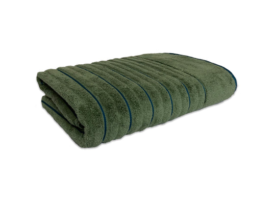 Dark Green/Teal - Dark Green 100% Cotton Bath Towel - Exotica By Spaces